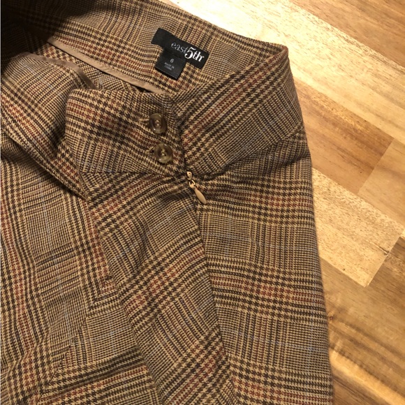 East 5th Vintage Brown Plaid Midi Skirt Size 6 - Picture 7 of 10